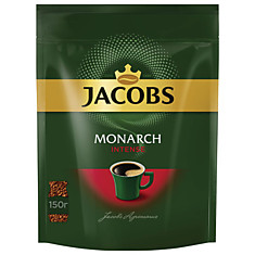 Кофе растворимый JACOBS MONARCH Intense сублимированный 150 г мягкая упаковка 37804