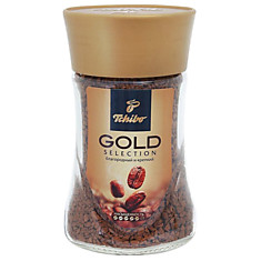 Кофе растворимый TCHIBO Gold selection сублимированный 95 г стеклянная банка 476750
