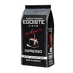 Кофе молотый EGOISTE Espresso натуральный 250 г 100 арабика вакуумная упаковка 10228