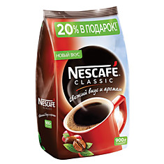 Кофе растворимый NESCAFE (Нескафе) Classic гранулированный 900 г мягкая упаковка 11623339