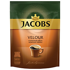 Кофе растворимый JACOBS Velour 140 г мягкая упаковка 58874