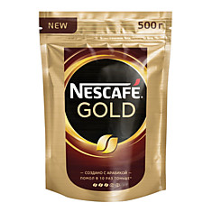Кофе молотый в растворимом NESCAFE (Нескафе) Gold сублимированный 500 г мягкая упаковка 12327046