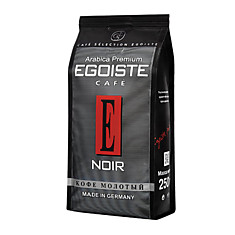 Кофе молотый EGOISTE Noir натуральный 250 г 100 арабика вакуумная упаковка 2549