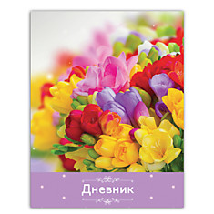 Дневник для 5-11 классов 48 л. твердый с подсказками BRAUBERG блестки Цветы 104652