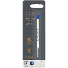 Стержень шариковый объемный Parker "QuinkFlow Ball Point" синий, 98мм, 1мм, метал.корпус, блистер