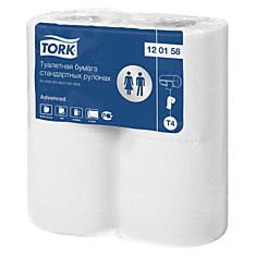 Бумага туалетная Tork "Advanced"(Т4) 2-х слойн., стандарт. рулон, 23м/рул, 4шт., тиснение, белая