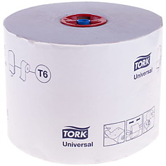 Бумага туалетная Tork "Universal"(T6) 1 слойн., Mid-size рулон, 135м/рул, мягкая, тиснение, белая