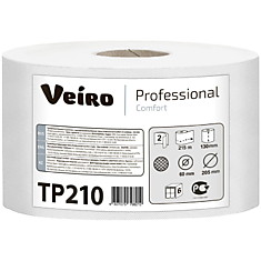 Бумага туалетная Veiro Professional "Comfort"(Т8) 2-х слойн., 215м/рул, тиснение, белая