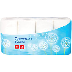 Бумага туалетная OfficeClean 2-х слойн., 8шт., тиснение, белая