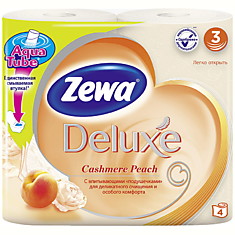 Бумага туалетная Zewa "Deluxe" 3-х слойн., 4шт., тиснение, персиковая