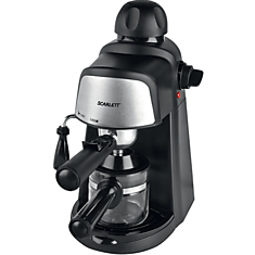Кофеварка рожковая SCARLETT SC-037 объем 02 л мощность 800 Вт давление 4 бара пластик насадка для взбивания черная
