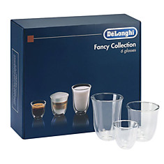 Набор кофейный DELONGHI Mix Glasses Set 2 эспрессо 2 капучино 2 латте стекло прозрачный