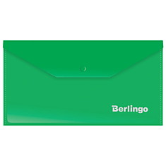 Папка-конверт на кнопке Berlingo, C6, 180мкм, зеленая