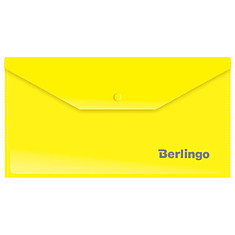 Папка-конверт на кнопке Berlingo, C6, 180мкм, желтая