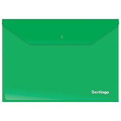 Папка-конверт на кнопке Berlingo, А4, 180мкм, зеленая