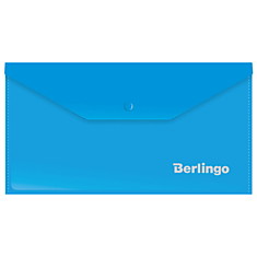 Папка-конверт на кнопке Berlingo, C6, 180мкм, синяя