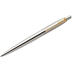 Ручка гелевая Parker "Jotter Stainless Steel GT" черная, 0,7мм, кнопочный механизм, подар.уп.