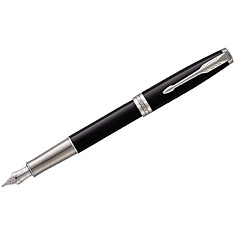 Ручка перьевая Parker "Sonnet Black Lacquer CT" 0,8мм, подар. уп.