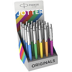 Ручка шариковая Parker "Jotter Plastic Originals" синяя, 1,0мм, корпус ассорти, кнопочн., дисплей