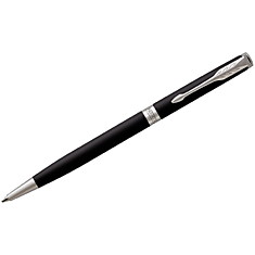 Ручка шариковая Parker "Sonnet Matte Black СT Slim" черная, 1,0мм, поворот., подар. уп.