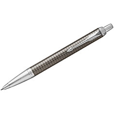 Ручка шариковая Parker "IM Premium Dark Espresso Ciselled CT" синяя, 1,0мм, кнопочн., подар. уп.