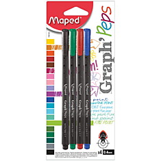 Набор капиллярных ручек Maped "Graph Pep's" 4цв., 0,4мм, европодвес