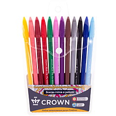 Набор капиллярных ручек Crown "MultiPla" 12цв., 0,3мм, европодвес
