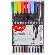 Набор капиллярных ручек Maped "Graph Pep's" 10цв., 0,4мм, европодвес