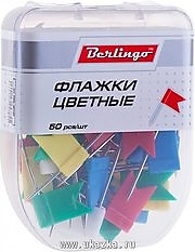 Кнопки силовые/флажки Berlingo, 50шт., пласт. упак., европодвес