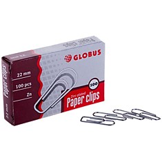 Скрепки 22мм, Globus, 100шт., карт. упак.