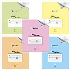 Тетрадь 12 л., BRAUBERG ЭКО, крупная клетка, обложка офсет, внутренний блок офсет, "Пастельная с уголком", 104505